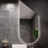 Miroir semi-ovale avec attique biseauté avec éclairage - FRANK LED