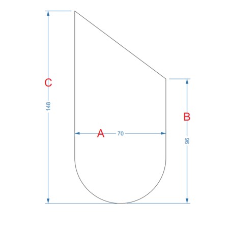 Miroir semi-ovale avec attique biseauté avec éclairage - FRANK LED