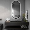 Miroir ovale dans un cadre avec horloge digitale - OSKAR LED PREMIUM