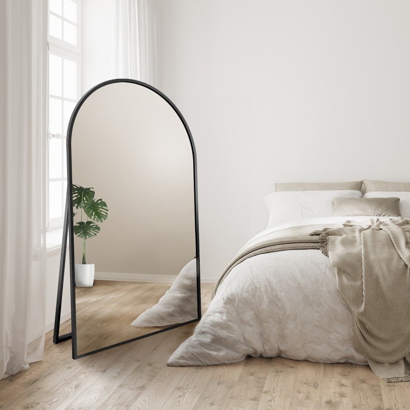 Half-ovale staande spiegel in MDF SLIM lijst - DOMI STAAND