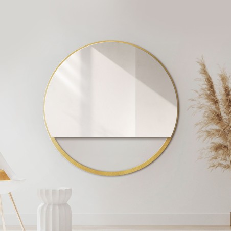 Ronde spiegel in goud MDF SLIM lijst met vrije ruimte - OLENA