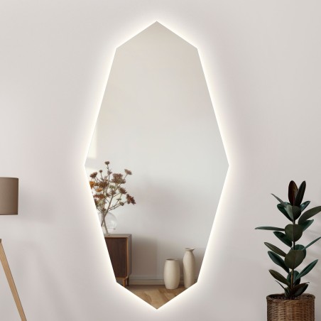 Decoratieve spiegel met scherpe organische vorm en verlichting - RIOLIT LED