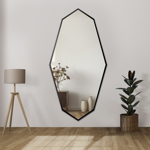 Dekoracyjne lustro o ostrym organicznym kształcie w ramie - RIOLIT W RAMIE