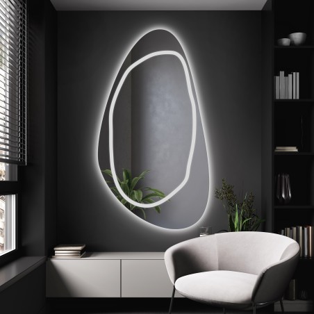 Onregelmatig gevormde spiegel met verlichting - SYDERYT LED III
