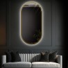 Ovale spiegel in goudglanzende lijst met verlichting - BONITA LED