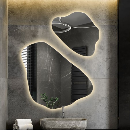 Jeu de miroirs de forme irrégulière avec éclairage - MORION LED