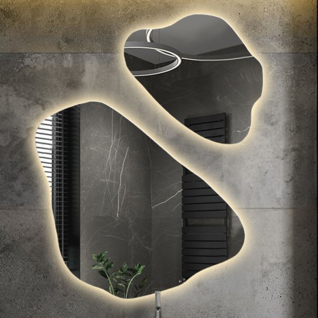 Jeu de miroirs de forme irrégulière avec éclairage - MORION LED