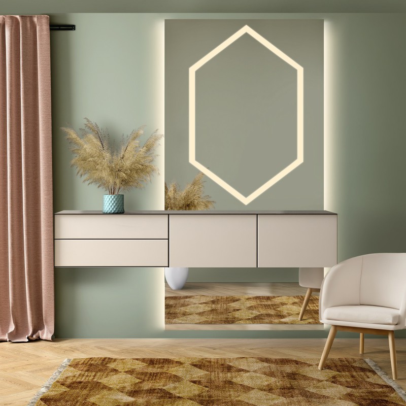 Kaptafel spiegel in twee delen met verlichting - GAZE GLAM LED