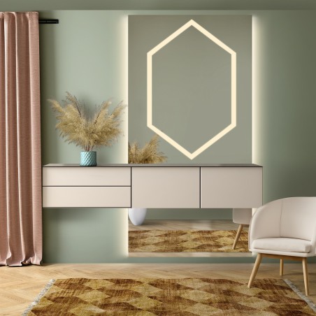 Kaptafel spiegel in twee delen met verlichting - GAZE GLAM LED