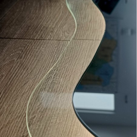 Organisch gevormde spiegel op floatglas met verlichting - STONE GLASS LED