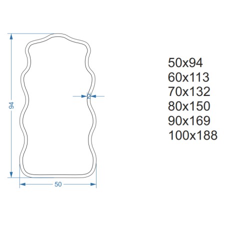 Ingelijste onregelmatige spiegel - BLOBS NEXUS