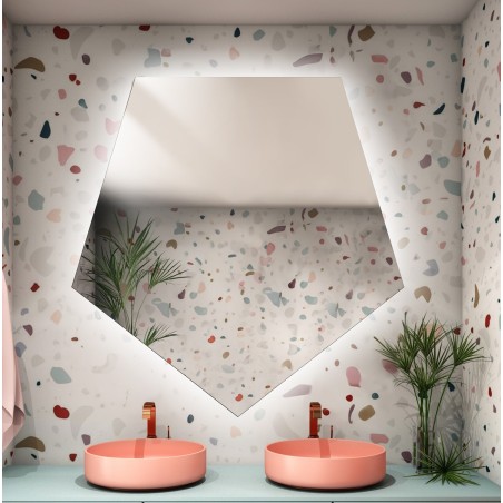 Geometrisch gevormde spiegel met verlichting - PENTA LED