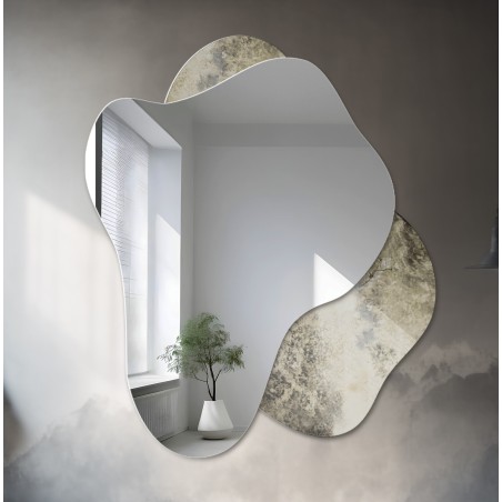 Miroir irrégulier sur miroir argenté vieilli - SPINEL