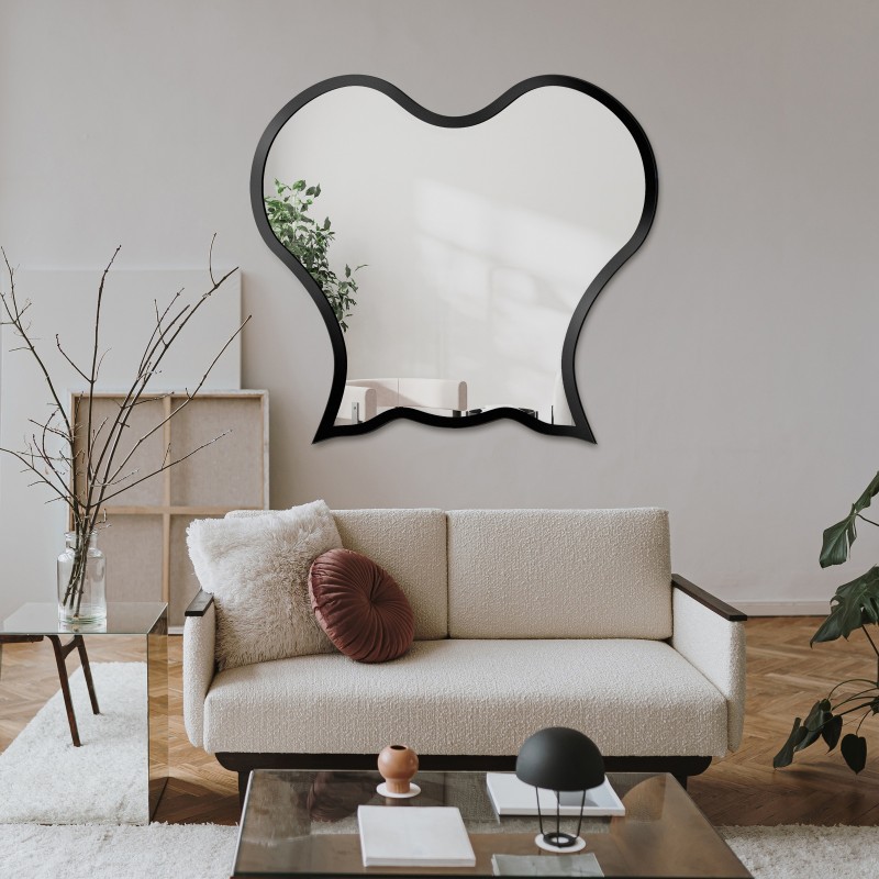 Organisch gevormde spiegel in mdf lijst - OCTOPUS