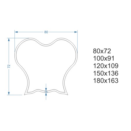 Organisch gevormde spiegel in mdf lijst - OCTOPUS