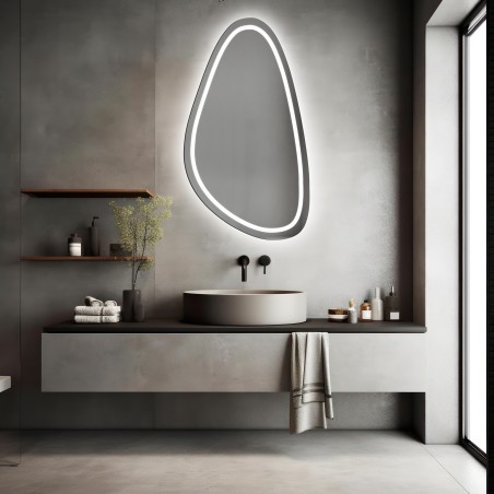 Onregelmatig gevormde spiegel met verlichting - SYDERYT LED II