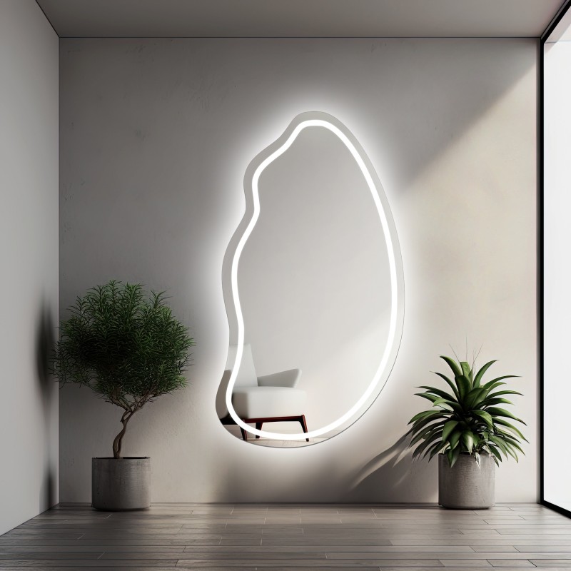 Spiegel in organische vorm met verlichting -TOPAZ LED II