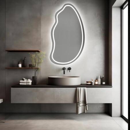 Spiegel in organische vorm met verlichting -TOPAZ LED II