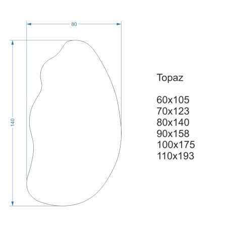 Spiegel in organische vorm met verlichting -TOPAZ LED II