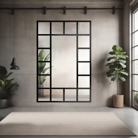 Loft spiegel met raamwerk - ISMENA - lijstkleur naar keuze