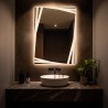 Miroir rectangulaire avec éclairage décoratif sablé - CARDS LED