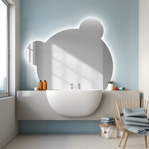 Lustro do dziecięcej łazienki z podświetleniem– PANDA LED