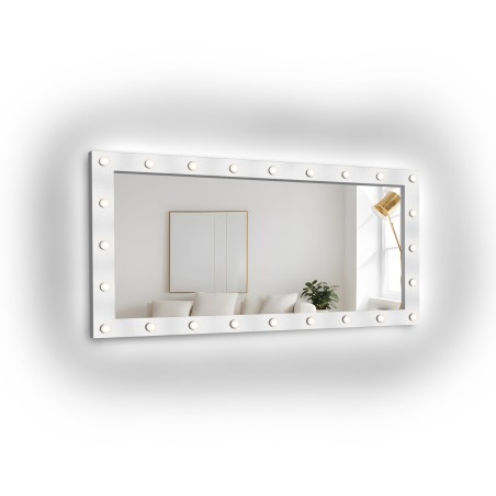 Miroir cosmétique rectangulaire avec ampoules dans un cadre en mdf - VEGAS
