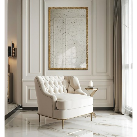 Luxe wandspiegel in gouden lijst met verouderd paneel – 8002002 – JULIA VINTAGE