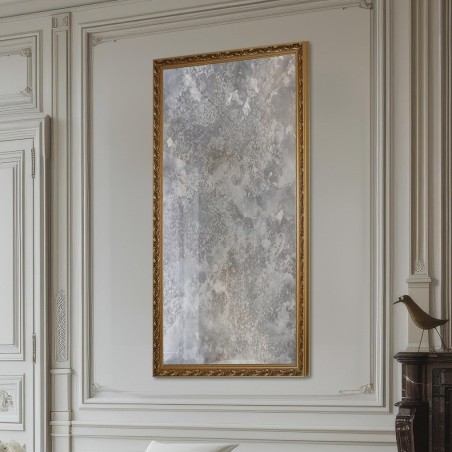 Luxe wandspiegel in sierlijke lijst met verouderd paneel - GUSTAV SILVER