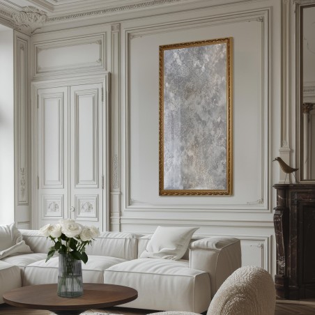 Luxe wandspiegel in sierlijke lijst met verouderd paneel - GUSTAV SILVER