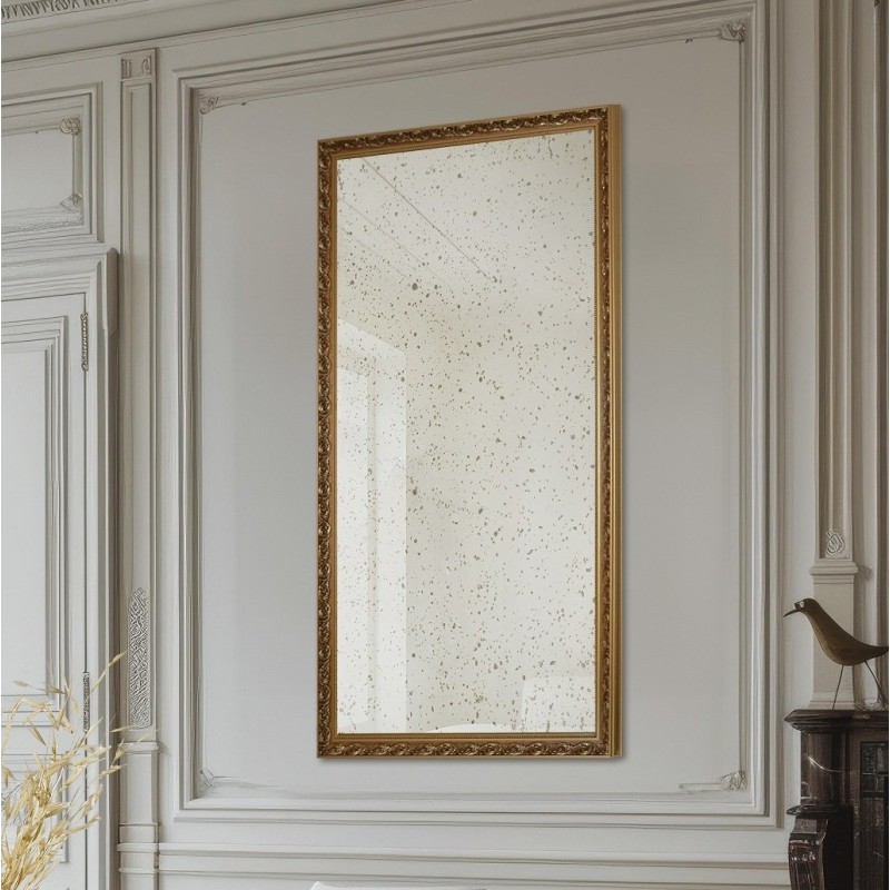 Luxe wandspiegel in sierlijke lijst met verouderd paneel - GUSTAV VINTAGE