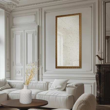 Luxe wandspiegel in sierlijke lijst met verouderd paneel - GUSTAV VINTAGE