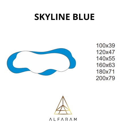 Miroir bleu irrégulier - SKYLINE BLUE