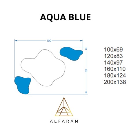 Miroir bleu irrégulier - AQUA BLUE