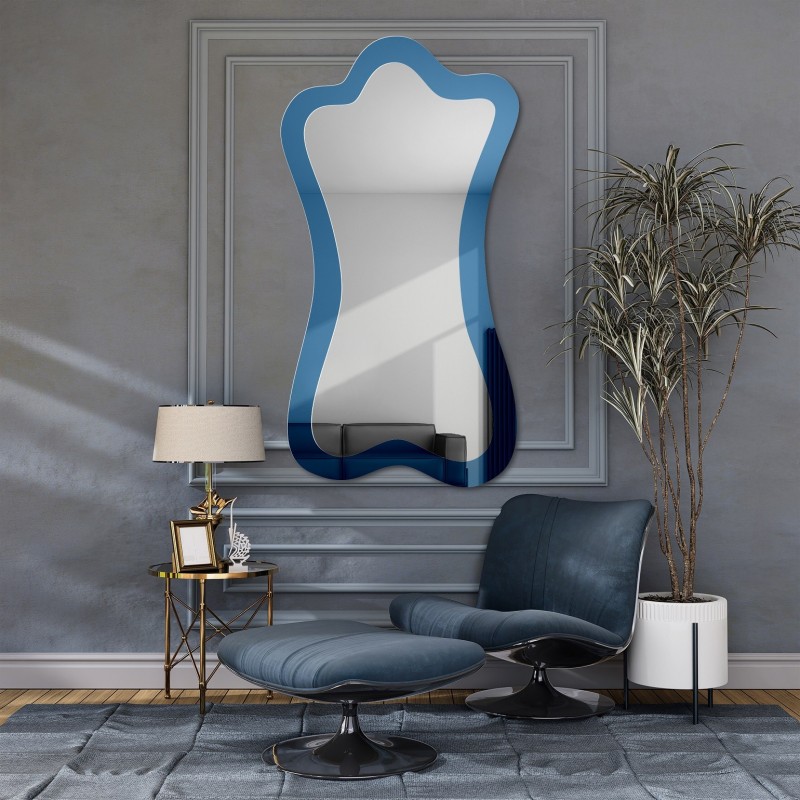 Miroir bleu irrégulier - BLEU SAPPHIRE