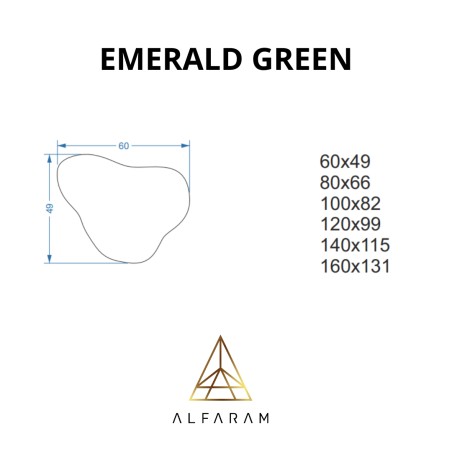 Miroir vert irrégulier - EMERALD GREEN