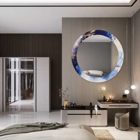 Ronde spiegel op blauw marmer – MARBLE IRIS