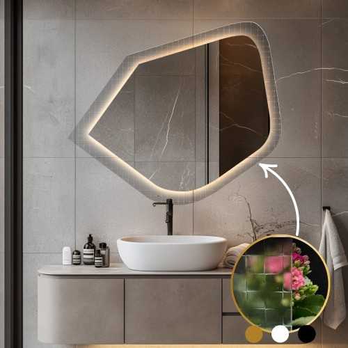 Spiegel op ornamentglas Master Flex met verlichting - LUXORA PRISTAL LED