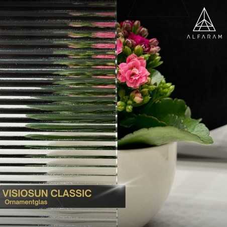 Ronde spiegel op ornamentglas Visiosun Classic met verlichting - LUXORA GLIMMER LED