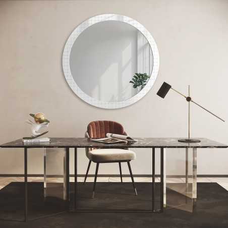 Decoratieve ronde spiegel op ornamentglas Master Flex - LUXORA FROSTED