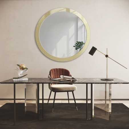 Decoratieve ronde spiegel op ornamentglas Master Flex - LUXORA FROSTED