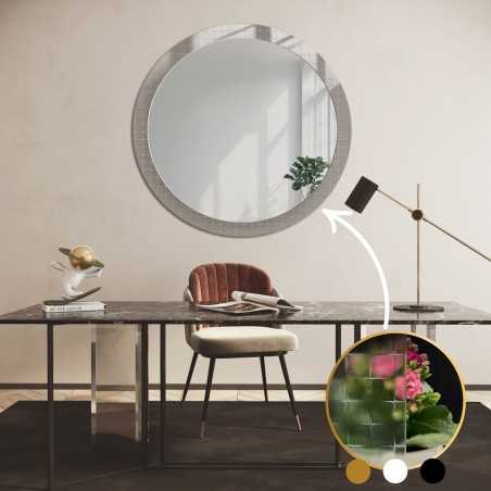Decoratieve ronde spiegel op ornamentglas Master Flex - LUXORA FROSTED