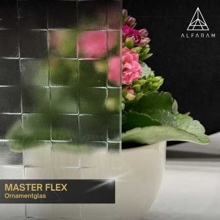 Decoratieve ronde spiegel op ornamentglas Master Flex - LUXORA FROSTED