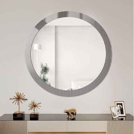 Decoratieve ronde spiegel op ornamentglas Visiosun Classic – LUXORA GLIMMER