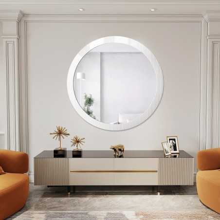 Decoratieve ronde spiegel op ornamentglas Visiosun Classic – LUXORA GLIMMER