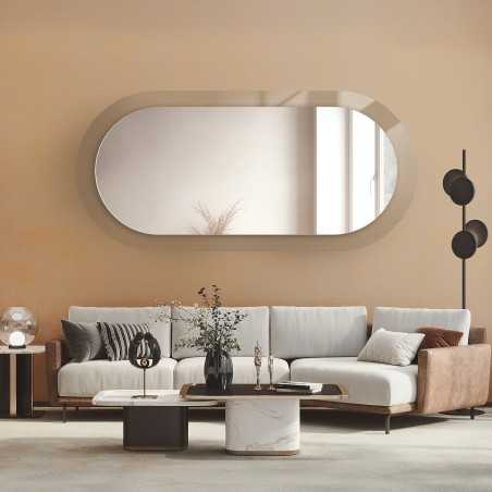 Decoratieve ovale spiegel op ornamentglas Master Point - LUXORA ORNATE