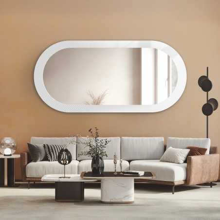 Decoratieve ovale spiegel op ornamentglas Master Point - LUXORA ORNATE