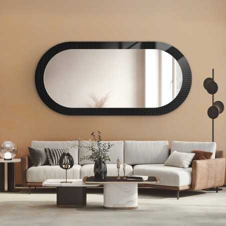 Decoratieve ovale spiegel op ornamentglas Master Point - LUXORA ORNATE