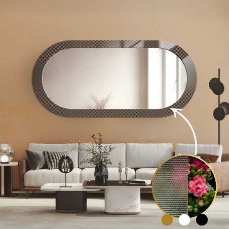 Decoratieve ovale spiegel op ornamentglas Master Point - LUXORA ORNATE