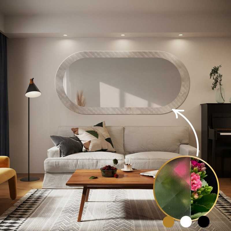 Miroir ovale décoratif sur verre ornemental Master Soft – LUXORA VESPER Miroir ovale décoratif sur verre ornemental Master Soft – LUXORA VESPER